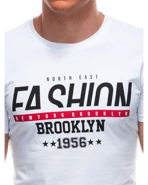 Edoti Print- -T-Shirt in White für Herren