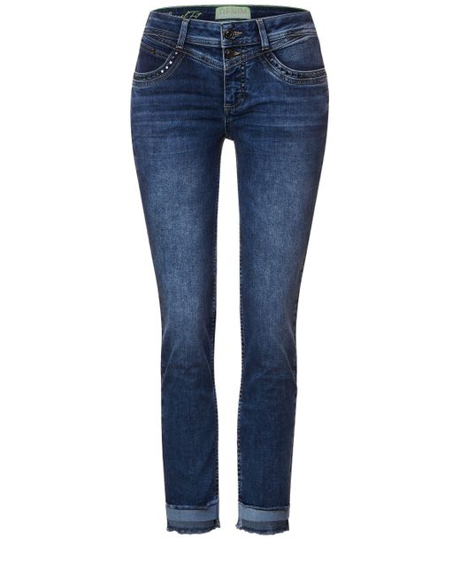 Street One Bequeme Casual Fit Jeans in Authentic Deep Indi (1-tlg) Fransen  in Blau | Lyst DE