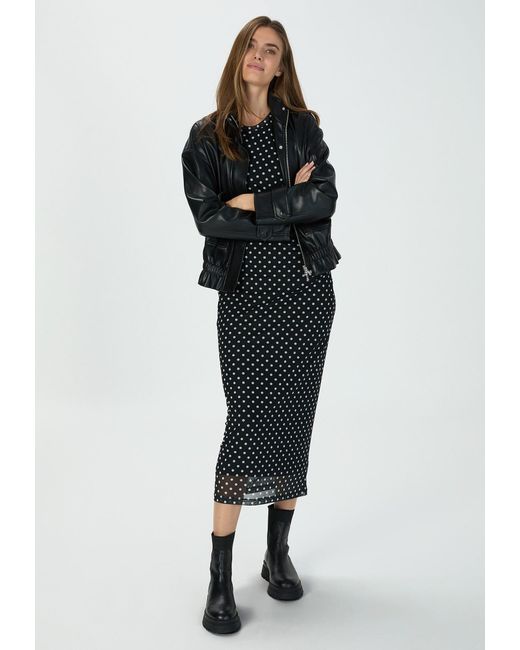 MARC AUREL Black Lederimitatjacke weichem veganen Leder