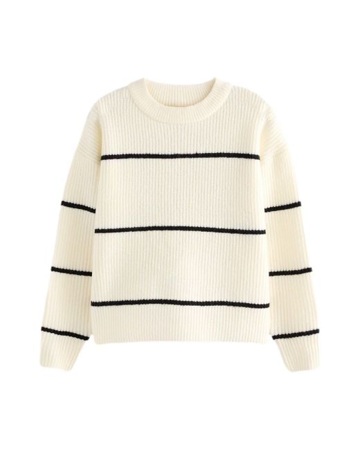 Next Gray Rundhalspullover Strickpullover (1-tlg)