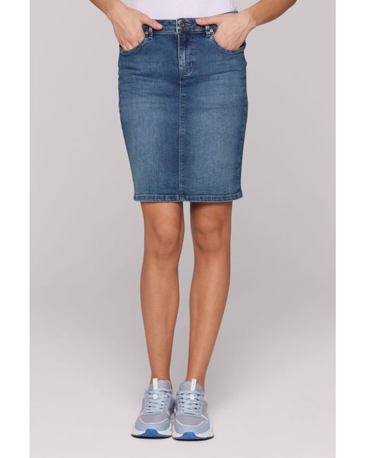SOCCX Blue Jeansrock mit Gehschlitz