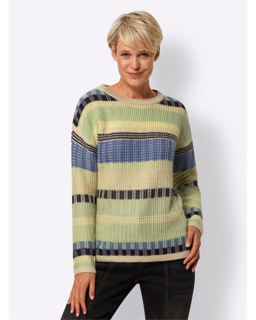 Sieh an! Green Strickpullover Langarm-Pullover
