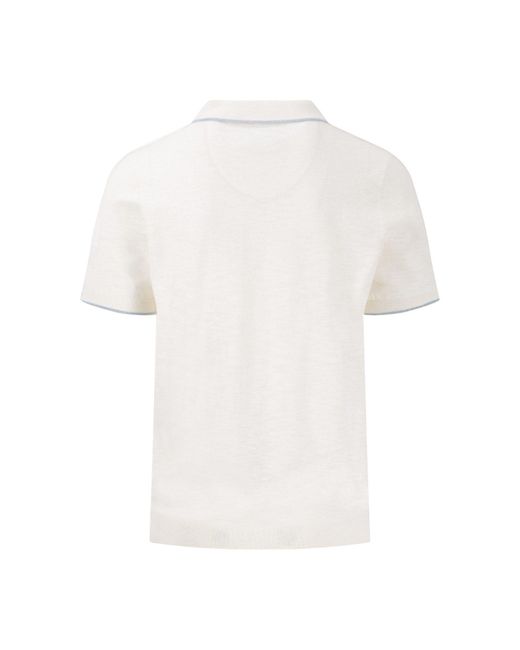 Fynch-Hatton Poloshirt Polo, Cotton Linen in White für Herren