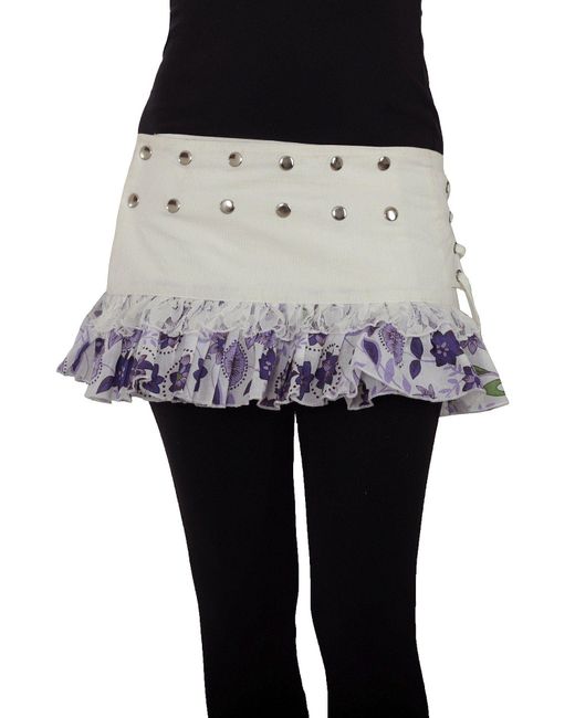 PUREWONDER Black Wickelrock Rock mit Rüschen sk28 verstellbar