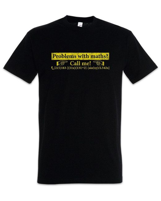 Urban Backwoods Print- Problem with Maths T-Shirt Geek Fun Mathe in Black für Herren