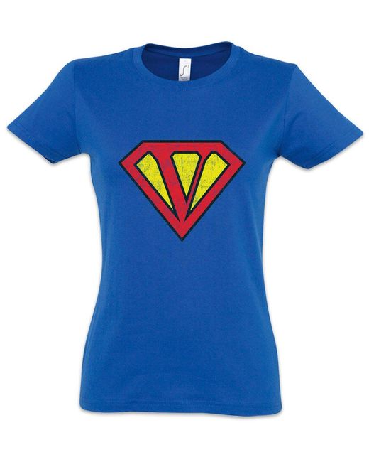 Urban Backwoods Blue Print- Super V T-Shirt Buchstabe Initialen Vorname Nachname Man