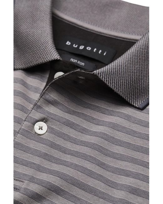 Bugatti Poloshirt 8150-55092A tonal gestreiftes Polynosic Polo, Modern Fit in Gray für Herren