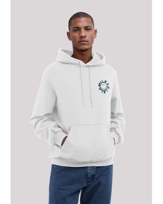 F4NT4STIC Kapuzenpullover Smiley Future Forecast Premium Qualität in White für Herren