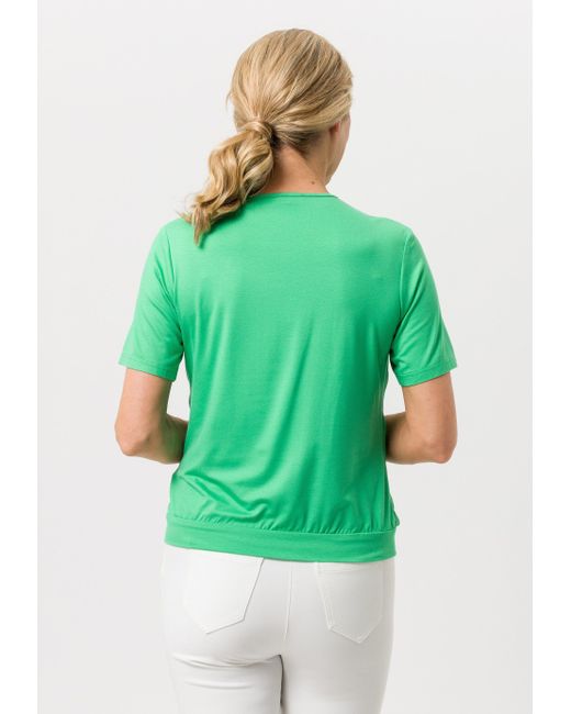 FRANK WALDER Green Blusenshirt mit modischer Faltenpartie vorne