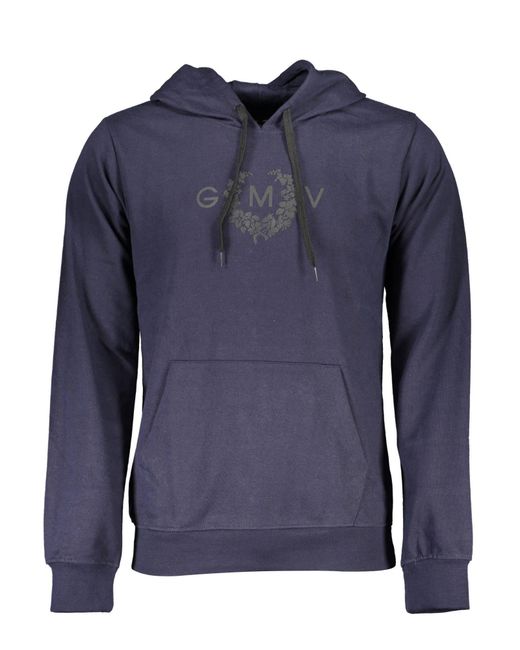Gianmarco Venturi Sweatshirt: Blaues Kapuzenpullover mit in Blue für Herren