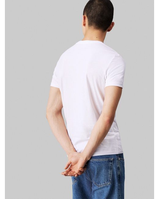 Calvin Klein T-Shirt SEASONAL MONOLOGO TEE mit großem Logodruck in White für Herren
