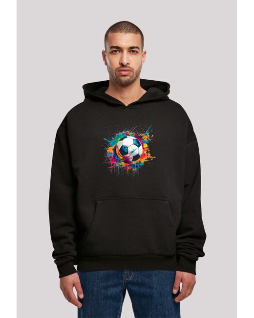 F4NT4STIC Kapuzenpullover Bunte Fußball Grafik Premium Qualität in Black für Herren