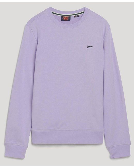 Superdry Sweater ESSENTIAL LOGO CREW SWEAT UB Light Lavender Purple für Herren