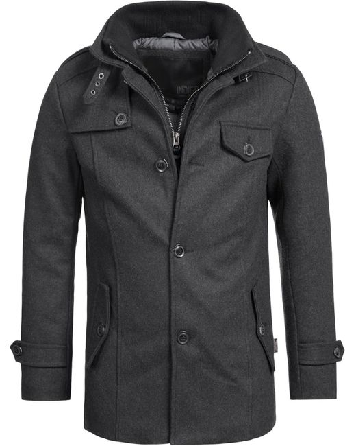 INDICODE Brandon Kurzmantel mit Stehkragen in Black für Herren