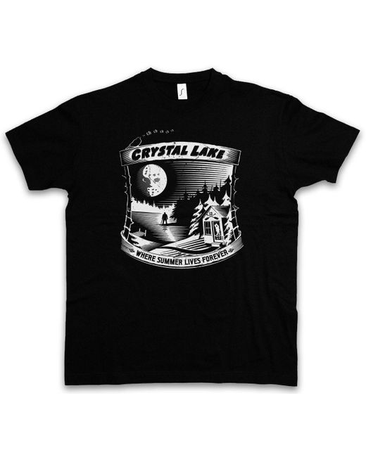 Urban Backwoods Print- Where Summer Lives Forever T-Shirt Freitag Friday Jason Camp 13 in Black für Herren
