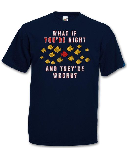 Urban Backwoods Print- What If You' Right And They're Wrong T-Shirt Coen in Blue für Herren