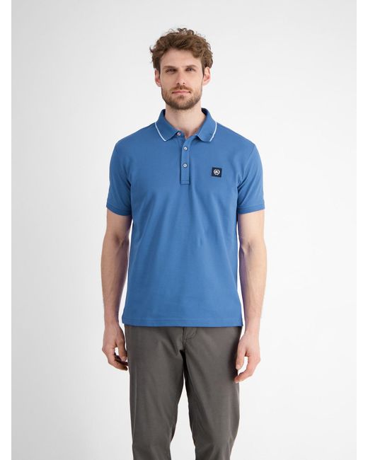 Lerros Poloshirt mit Logo Stickerei in Blue für Herren