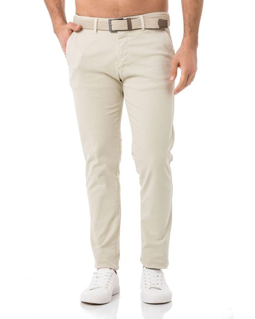 Redbridge Chinohose inklusive hochwertigem Stretch-Gürtel Casual in Natural für Herren