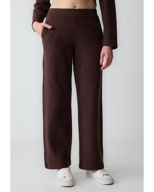 Jimmy Key Brown Strickhose Langärmliges Basic-Bluse Mit Rundhalsausschnitt Und Schmaler Passform