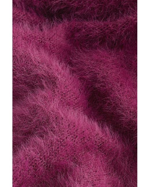 Next Purple Carmenpullover Flauschiger Bardot-Pullover mit langen Ärmeln (1-tlg)
