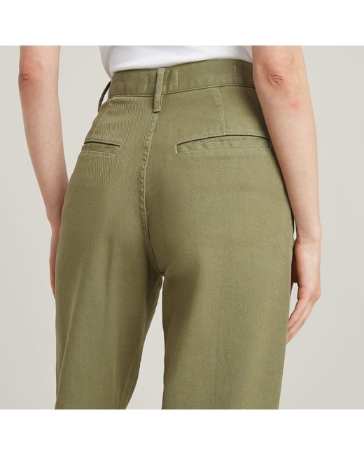 G-Star Green Chinohose Deck 2.0 High Loose Chino wmn mit Taschen