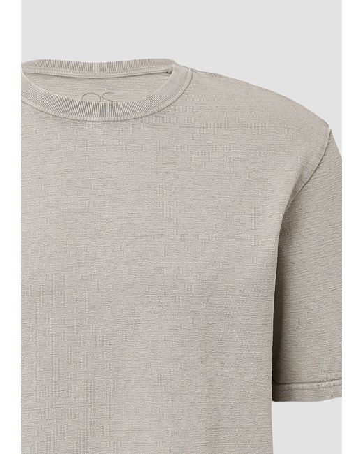 QS Kurzarmshirt Gewaschenes T-Shirt mit Flammgarnstruktur Waschung in Gray für Herren