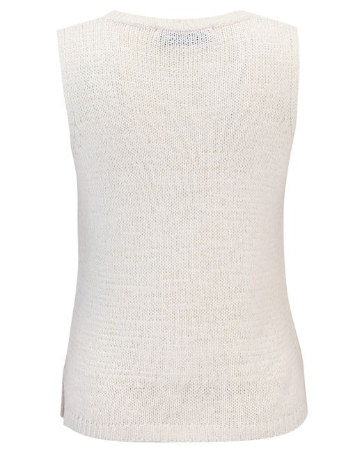 Cartoon White Pullunder Strickpullover Kurz ohne Arm