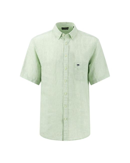 Fynch-Hatton Kurzarmhemd mit Logoprägung auf der Brusttasche in Green für Herren