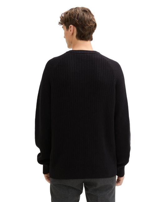 Tom Tailor Rundhalspullover in Black für Herren
