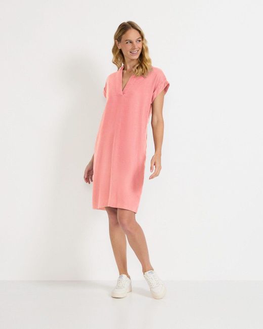 IN LINEA Pink Midikleid Leinen-Tunikakleid