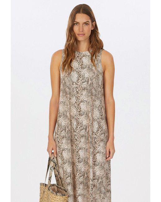 MARC AUREL Brown Jerseykleid mit Snakeprint