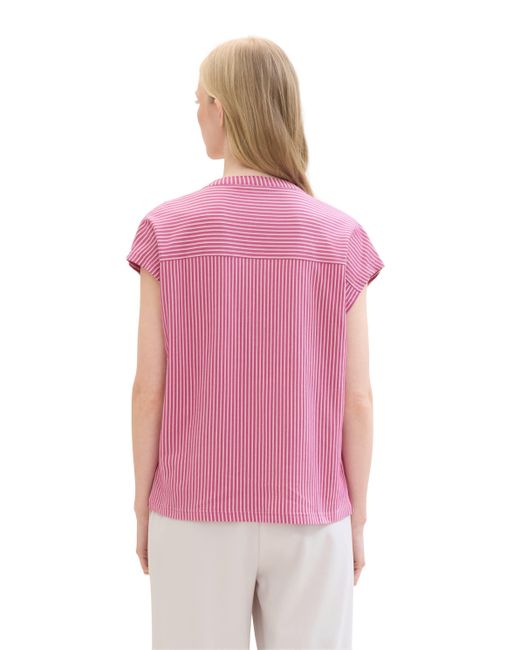 Tom Tailor Pink T-Shirt mit Streifenmuster