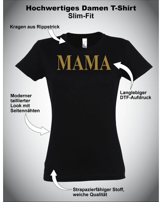 Youth Designz Black T-Shirt "MAMA" Print Statement Mütter Geburtstag Geschenk mit stylischen Aufdruck für Frauen