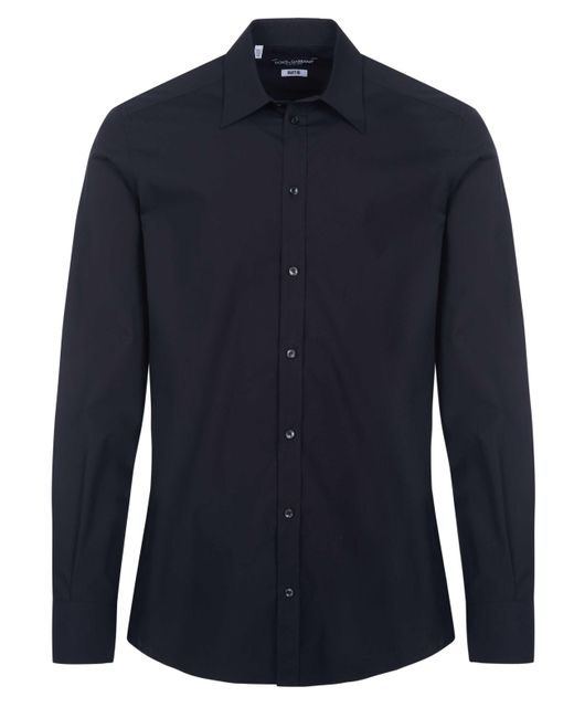 Dolce & Gabbana & Langarmhemd Gold Collection-Hemd in Blue für Herren