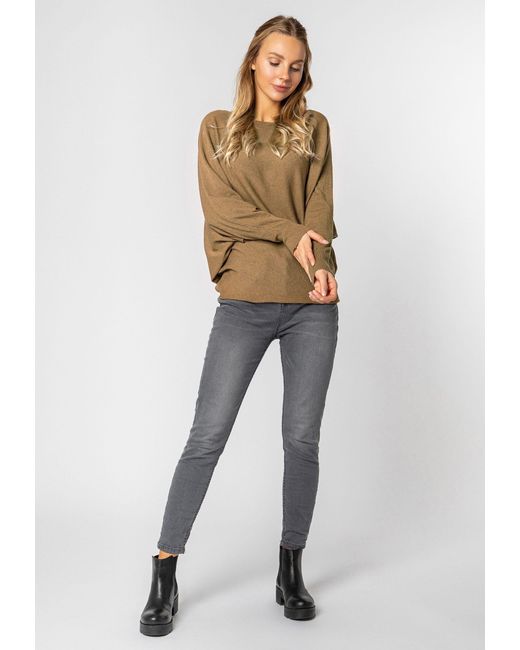 Sublevel Brown Strickpullover Fledermaus