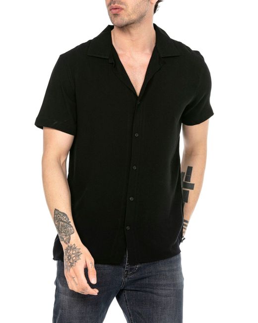 Redbridge Kurzarmhemd mit Reverskragen – luftiger Sommer-Look in Black für Herren
