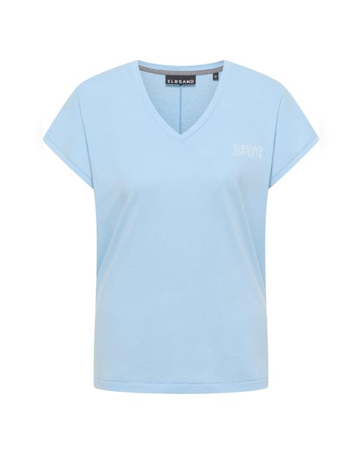 Elbsand Blue T-Shirt Pajuk V-Ausschnitt, locker geschnitten