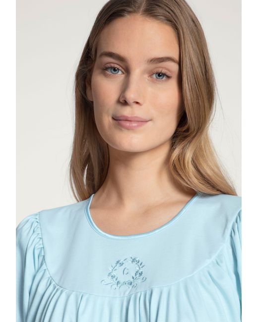 Calida Blue Nachthemd Soft Cotton Schlafhemd ca. 110 cm lang, Comfort Fit, Raglanschnitt