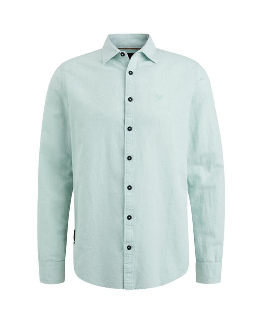 PME LEGEND T- Long Sleeve Shirt Ctn/Linen in Blue für Herren