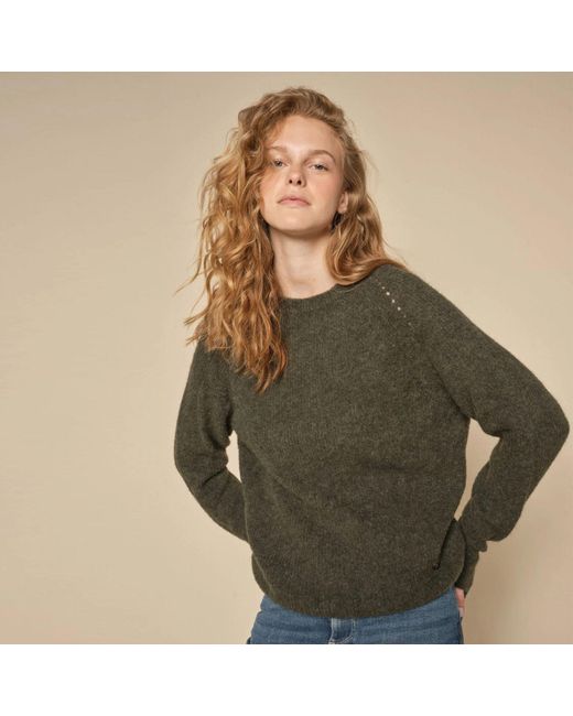 Mos Mosh Green Strickpullover Pullover TAMMY THORA mit Alpaka