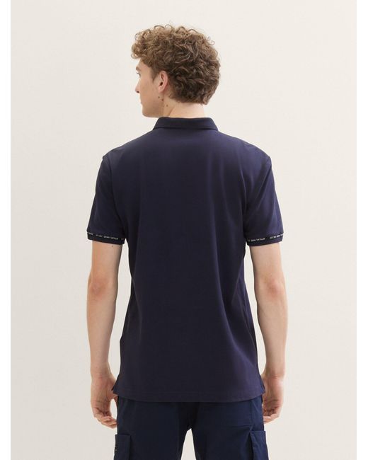 Tom Tailor Poloshirt mit Ärmeldetail in Blue für Herren