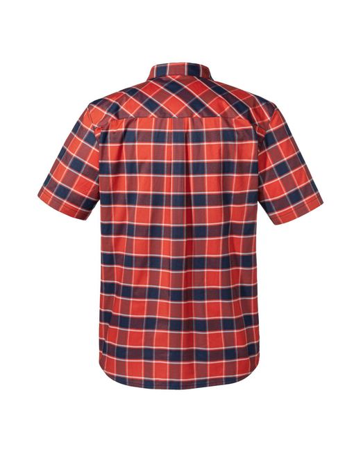 Schoeffel Outdoorhemd Shirt Elmoos SH M mit gesticktem Markenlogo auf Brust und Oberarm in Red für Herren
