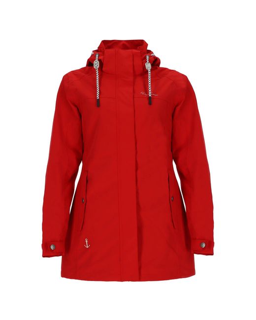 Dry Fashion Red Funktionsmantel Funktionsjacke Leer mit abnehmbarer Kapuze wasserdicht winddicht