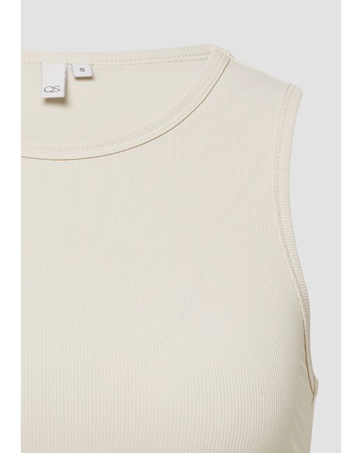 QS Natural Shirttop Ripptop mit seitlicher Raffung, x Vanessa Mai