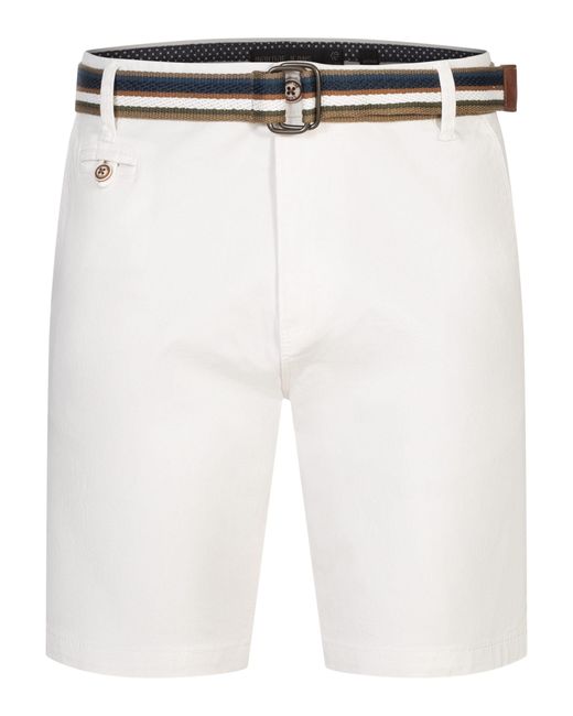 INDICODE Chinoshorts INThews aus Twill mit passendem Gürtel in White für Herren