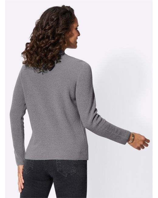 WITT Gray Strickpullover Stehkragenpullover