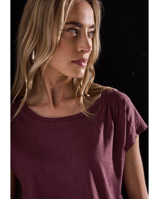 Street One Purple Shirttop mit Raffung an der Schulter