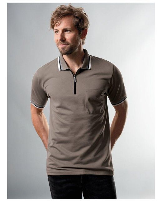 Trigema Poloshirt mit Reißverschluss (1-tlg) in Gray für Herren