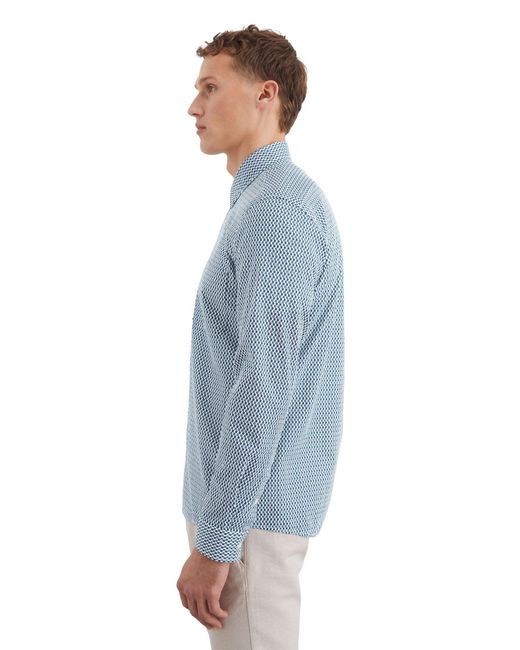 Marc O' Polo Langarmhemd mit feinem Allover-Print in Blue für Herren