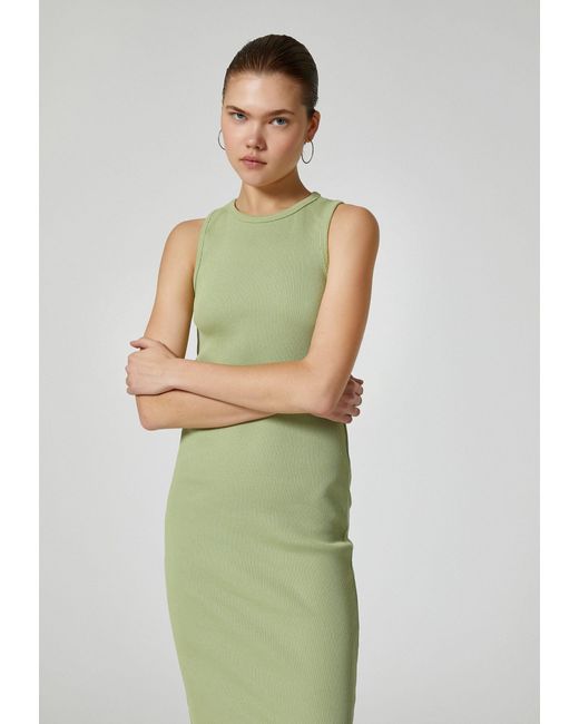 Koton Green Bodykleid Midi Länge Bodycon Kleid